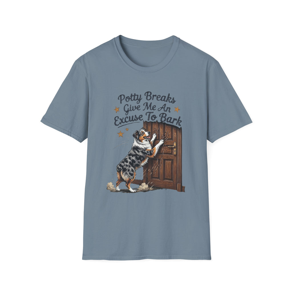 "Potty Breaks Give Me An Excuse To Bark" dog Tee