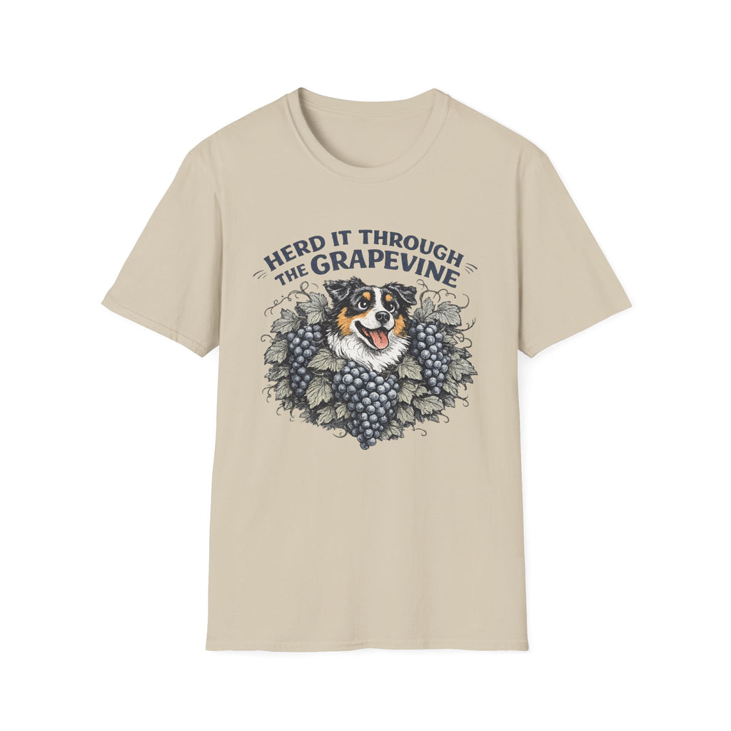 Herd It Through the Grapevine - Australian Shepherd Dog Tee