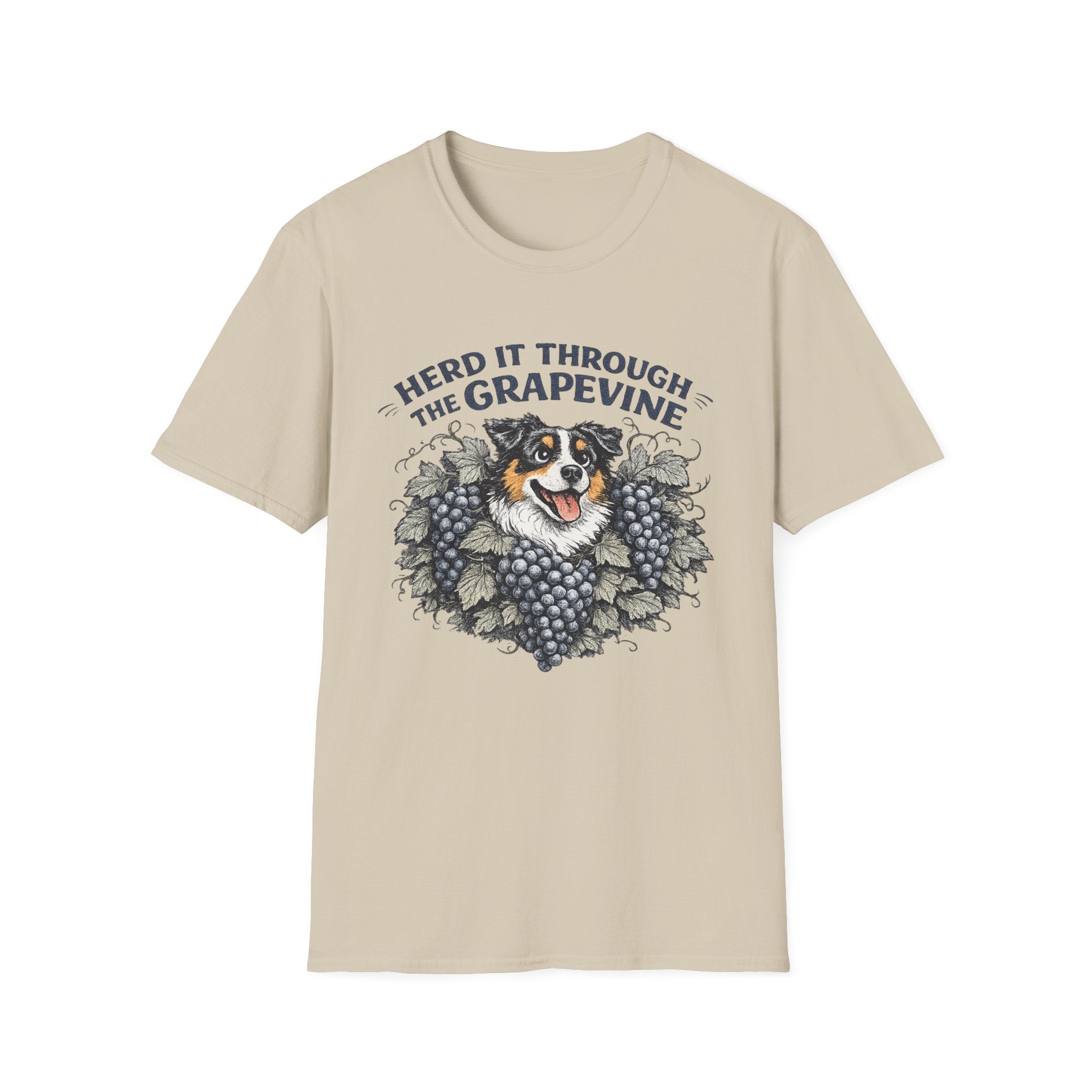 Herd It Through the Grapevine - Australian Shepherd Dog Tee
