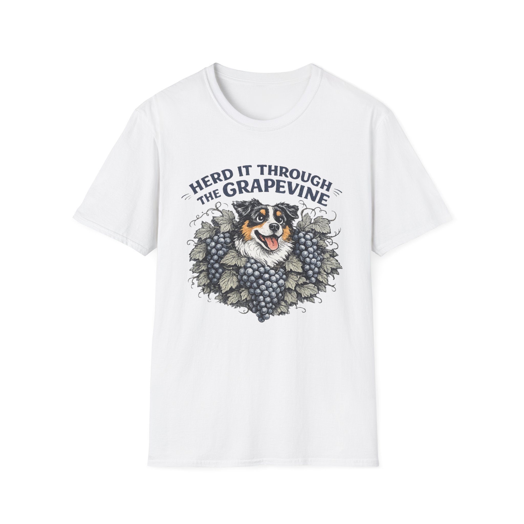 Herd It Through the Grapevine - Australian Shepherd Dog Tee