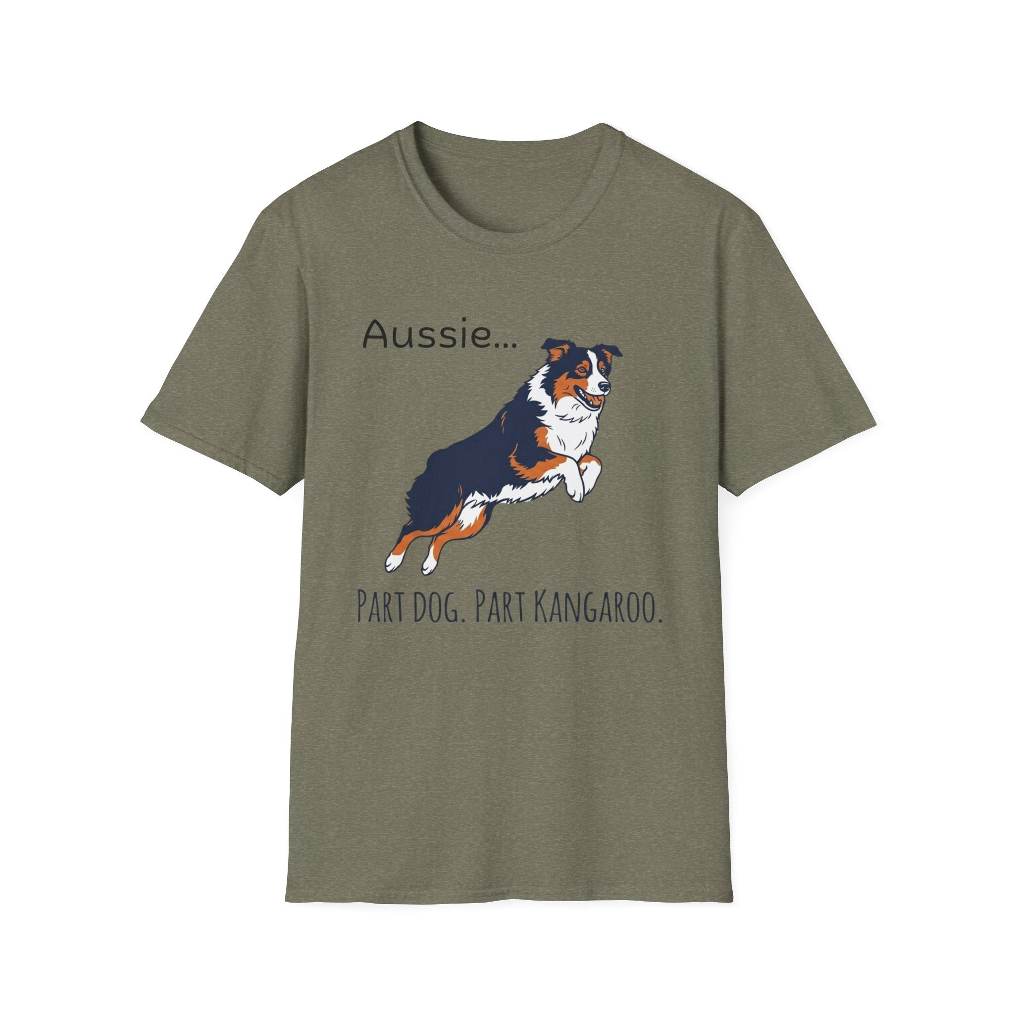 Aussie Dog T‑Shirt — "Aussie... Part Dog. Part Kangaroo." Graphic Tee for Dog Lovers