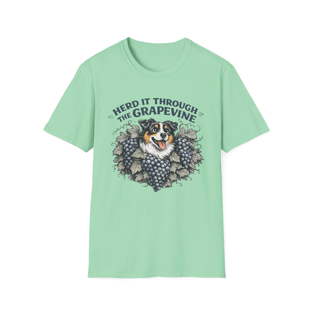Herd It Through the Grapevine - Australian Shepherd Dog Tee