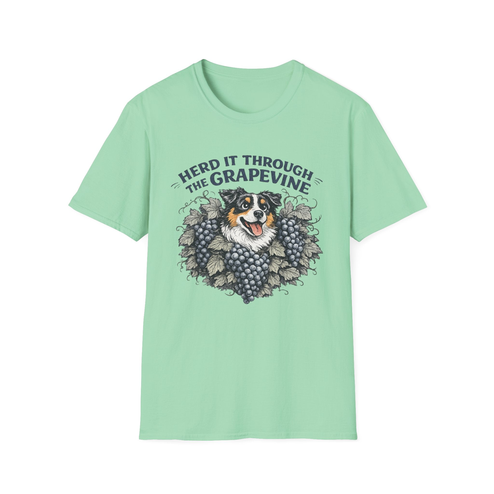 Herd It Through the Grapevine - Australian Shepherd Dog Tee